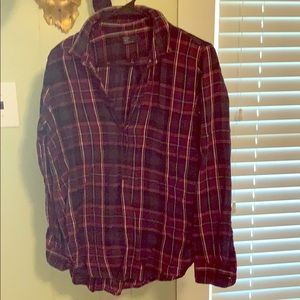 Plaid half button down